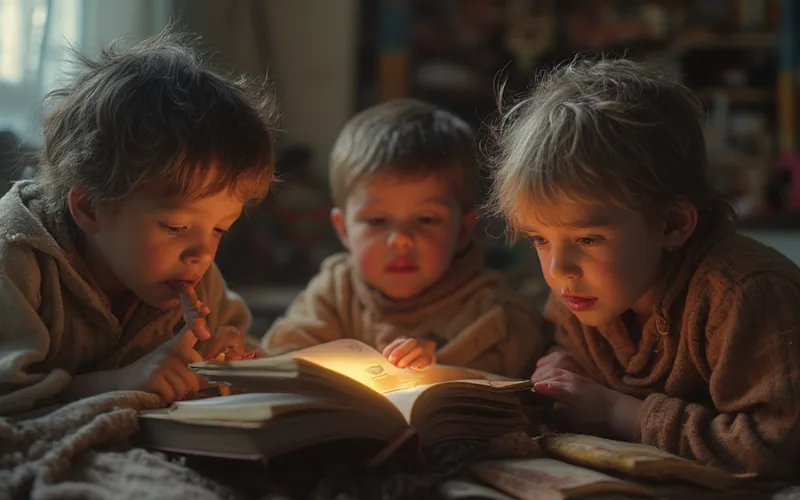 children reading books