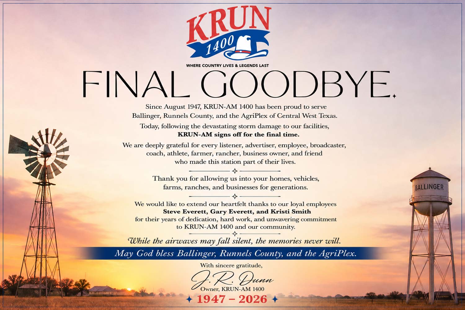 KRUN Final Goodbye